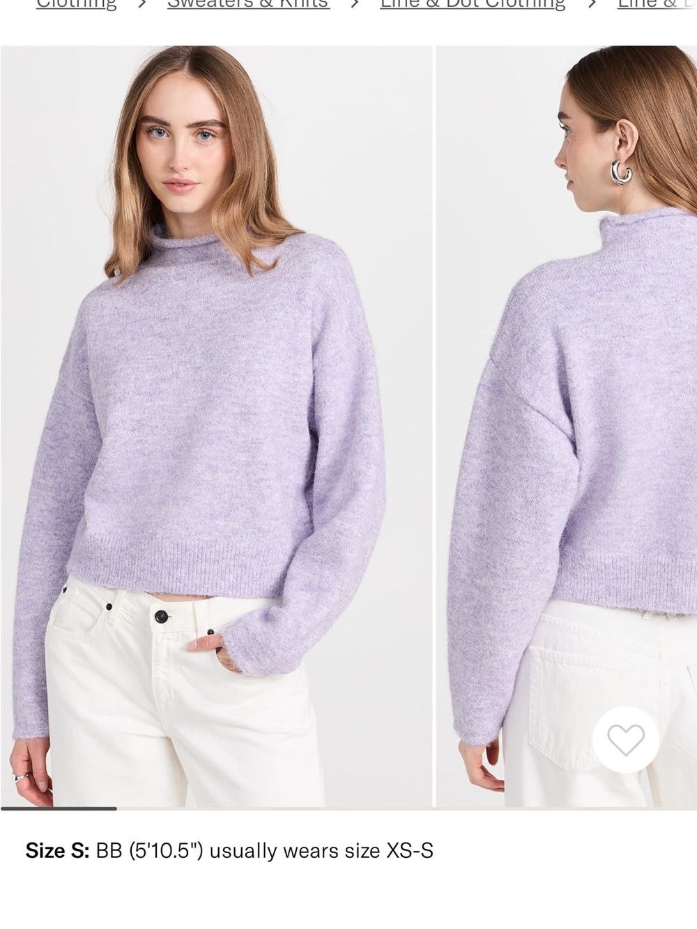 Line & Dot Lilac Mock Neck Sweater